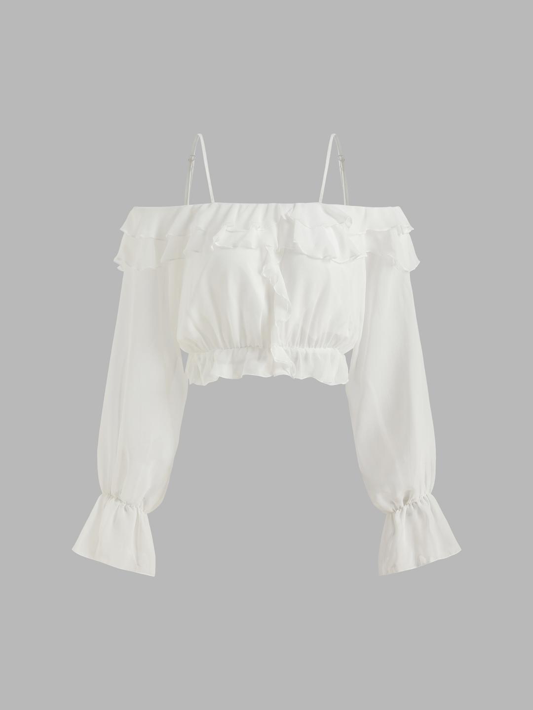 Off-Shoulder Ruffle Shirt