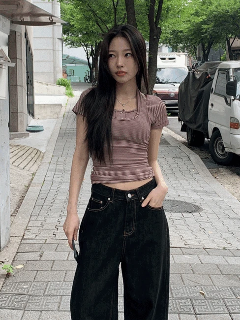 [나시set!♡/슬림핏] 뮤즈 인 스트라이프 단가라 홀터넥 가디건 세트 2color