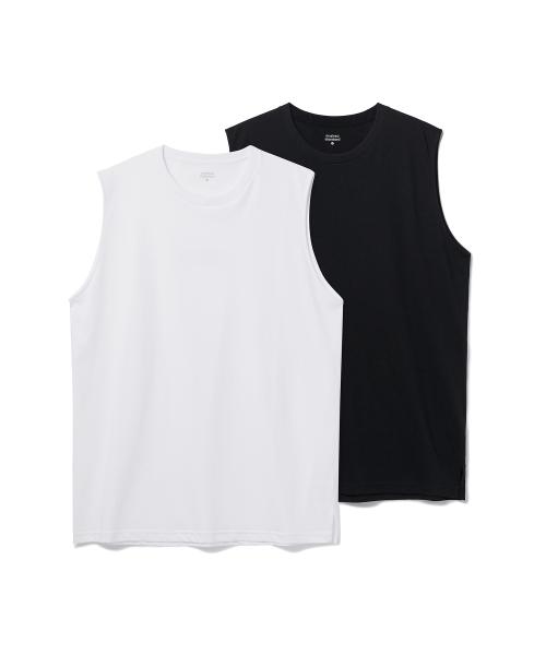 [쿨탠다드] 레이어드 슬리브리스 탑_일반기장 2팩