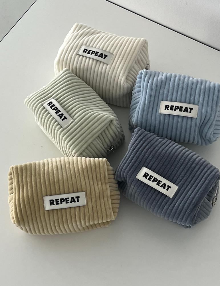 [리핏제작]파우더리 스퀘어 파우치 보부상 화장품 미니 이너백 코듀로이