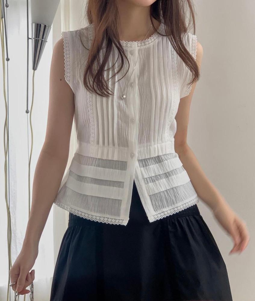 르웬 레이스 나시 블라우스 2color 여름 하객룩 출근룩