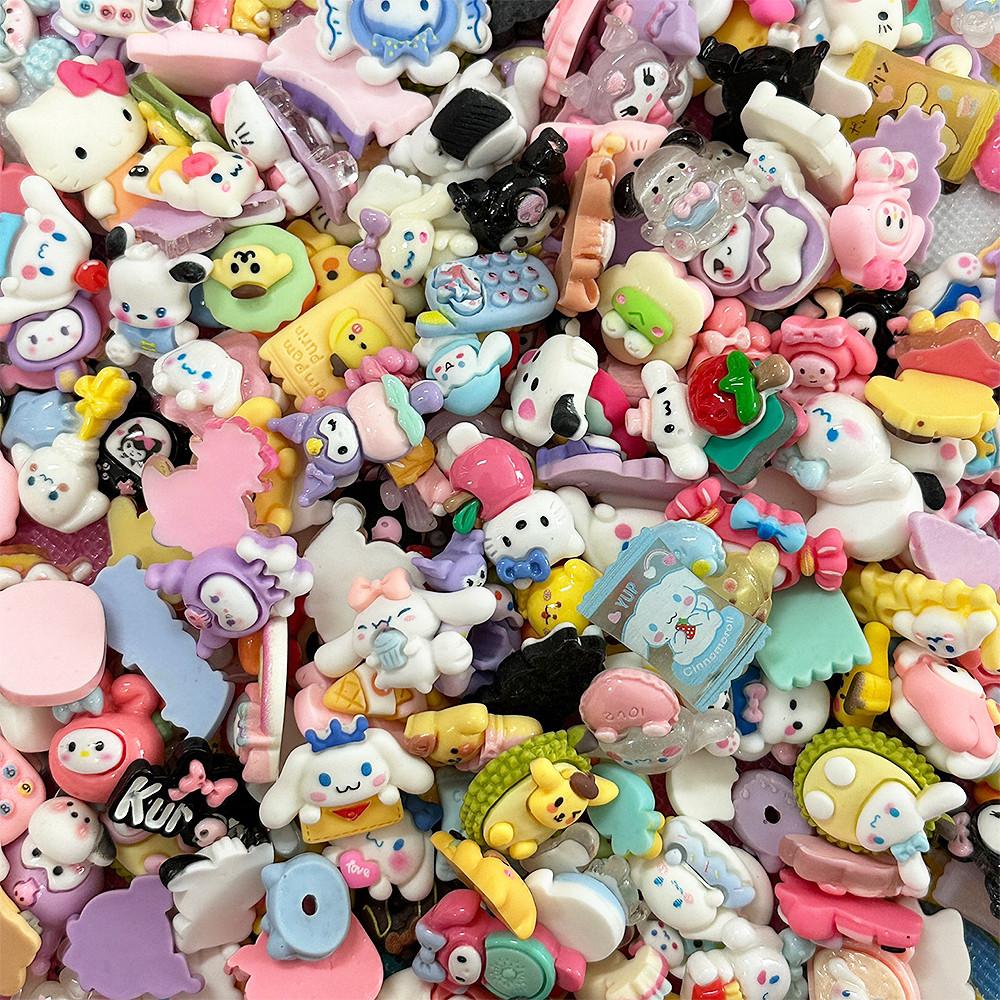 50 100개 산리오 쿠로미 시나모롤 포챠코 파츠 데코덴 부자재 탑로더 꾸미기 레진아트