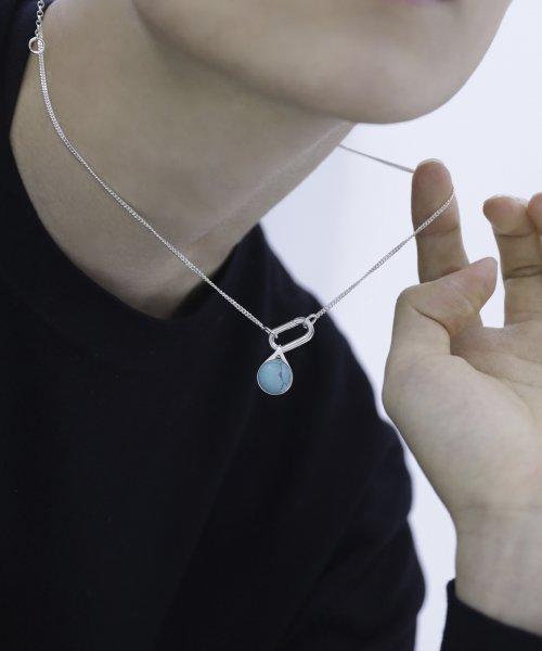 Turquoise 터키석 원석 실버목걸이