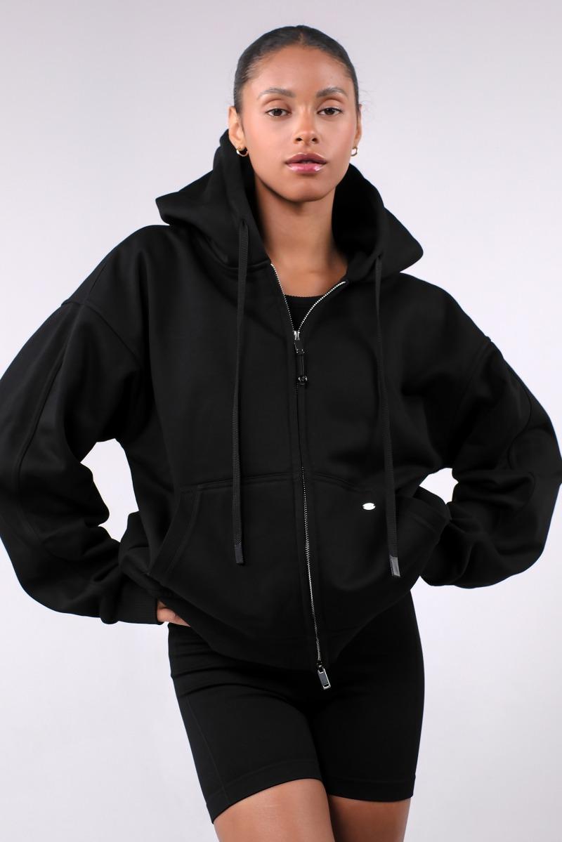 TZ152 ZIP-UP HOODIE BLACK