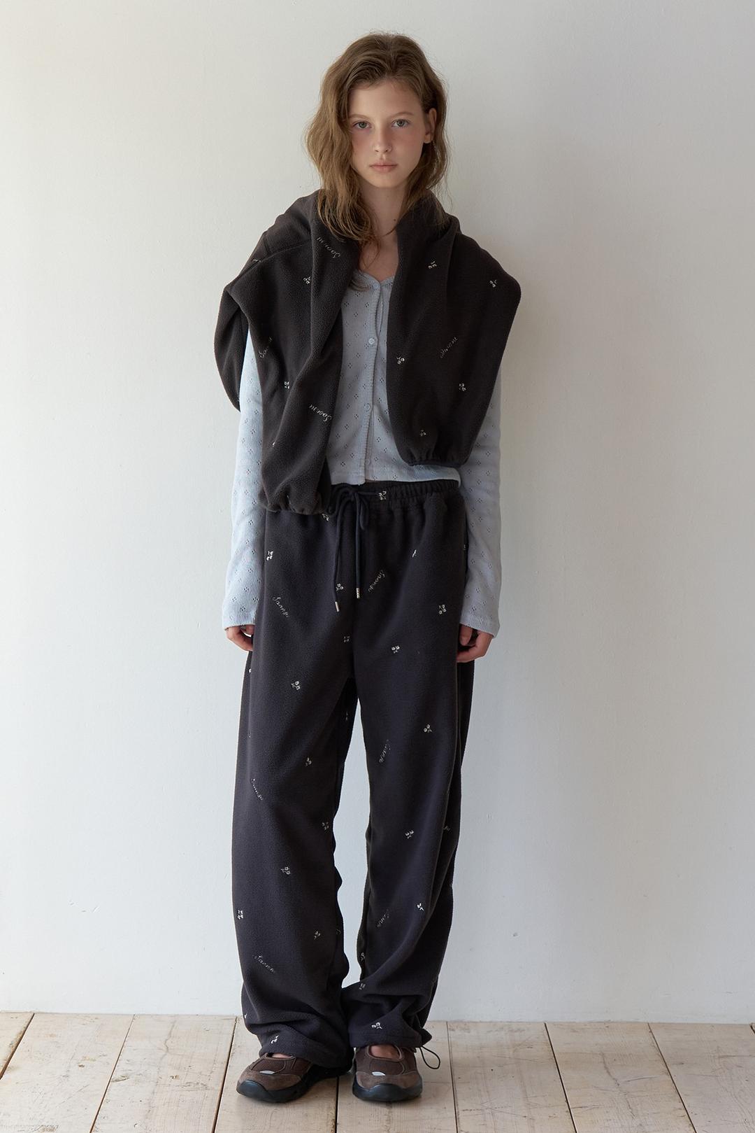 Silvery Fleece Joggers (Charcoal)