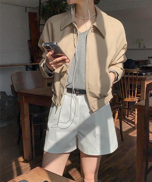 루엣 [🌸봄아우터/개강룩] MADE 리지 카라 집업 블루종 자켓