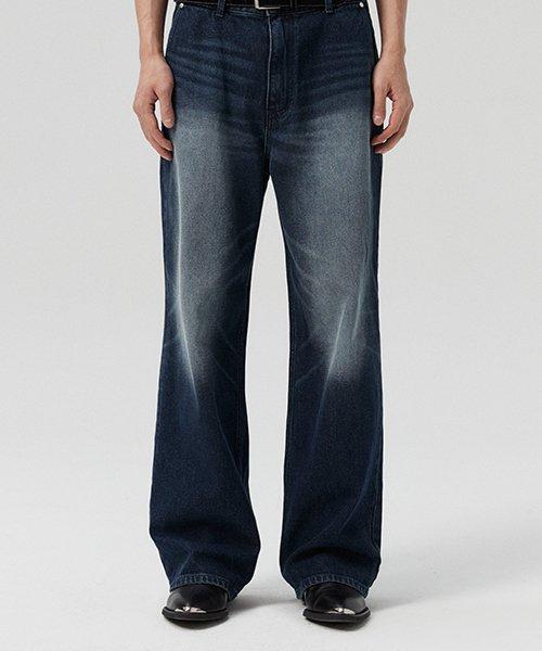 타이거 워싱 데님 팬츠 (블루 블랙)