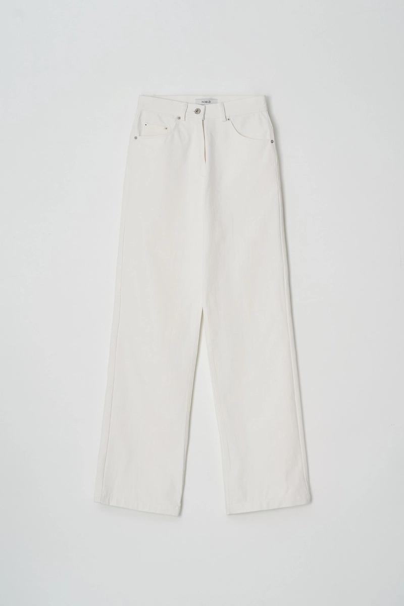 NOEUD - Cotton detail pants (Ivory)