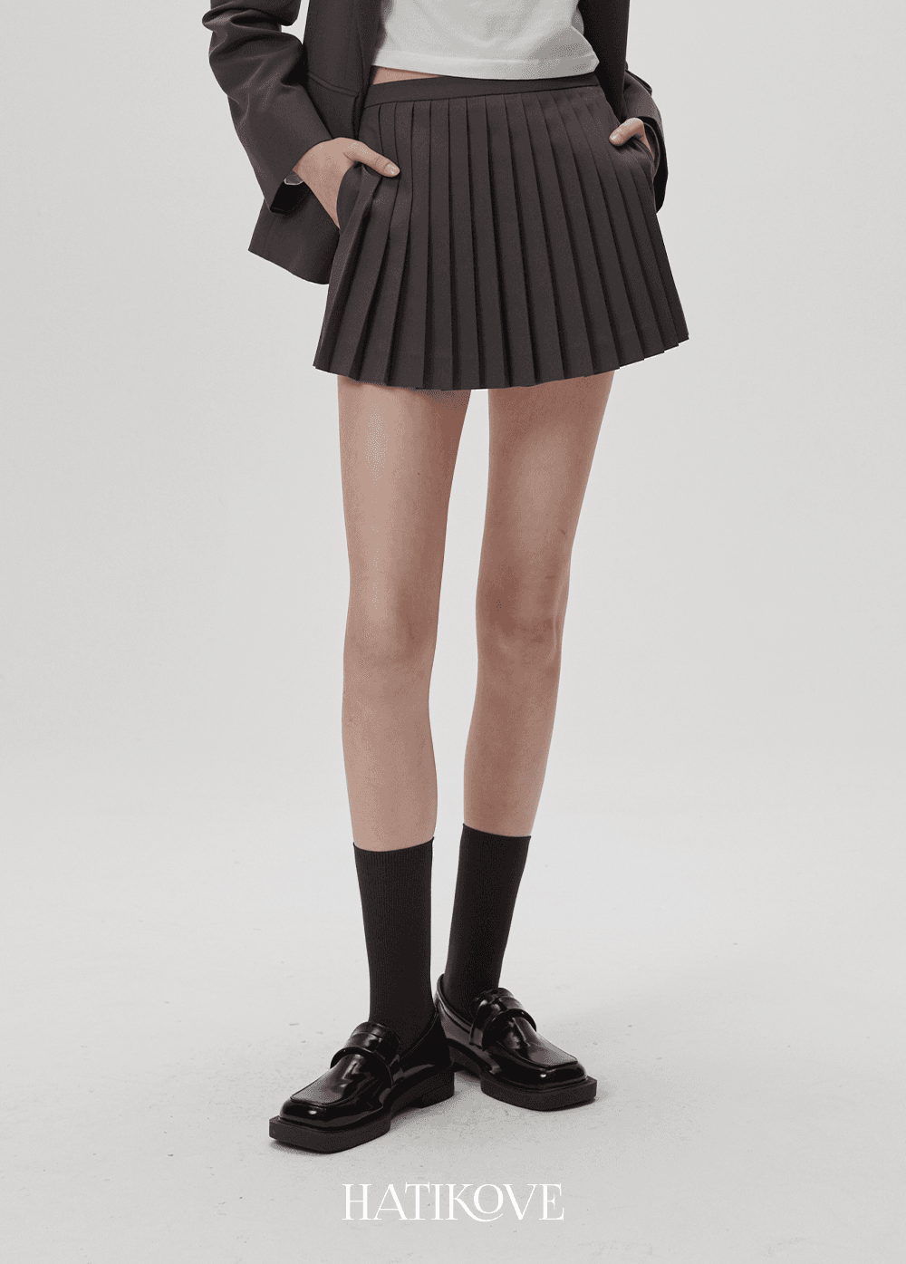 SKORT02_ pleats skrit pants(brown)