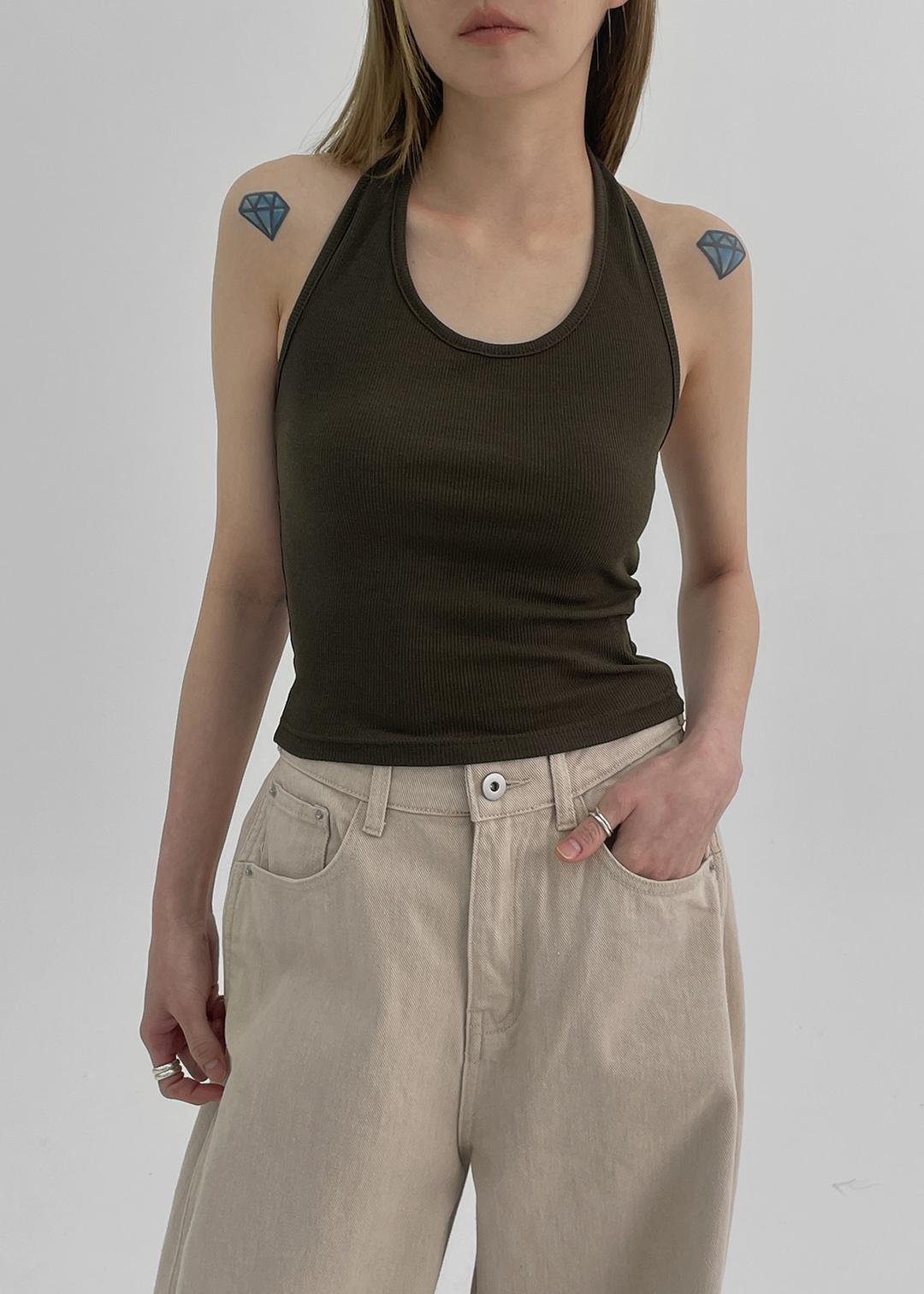 라칫 골지 크롭 홀터나시