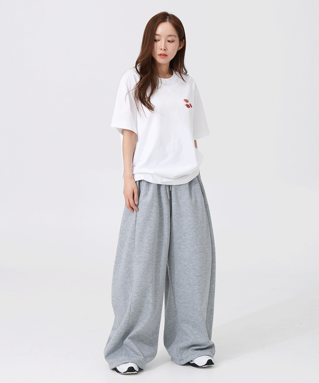 넘버나인 숏/롱 기장선택! 와이드 절개라인 여성 트레이닝 바지 와이드벌룬스웻팬츠 와이드팬츠 카고팬츠 조거팬츠 츄리닝 운동복