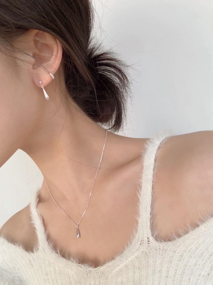 퓨어비 (925실버) adela earring 심플 물방울 드롭 귀걸이 / 2 colors