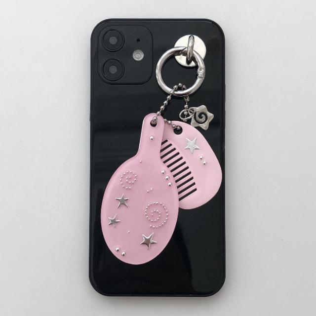 pink mirror keyring
