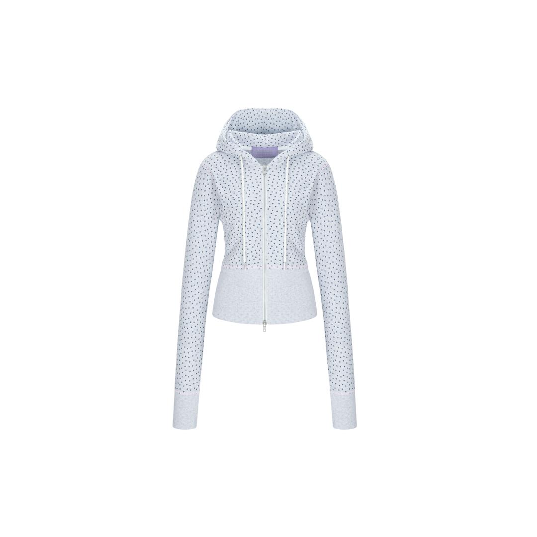 flower hoodie blue grey