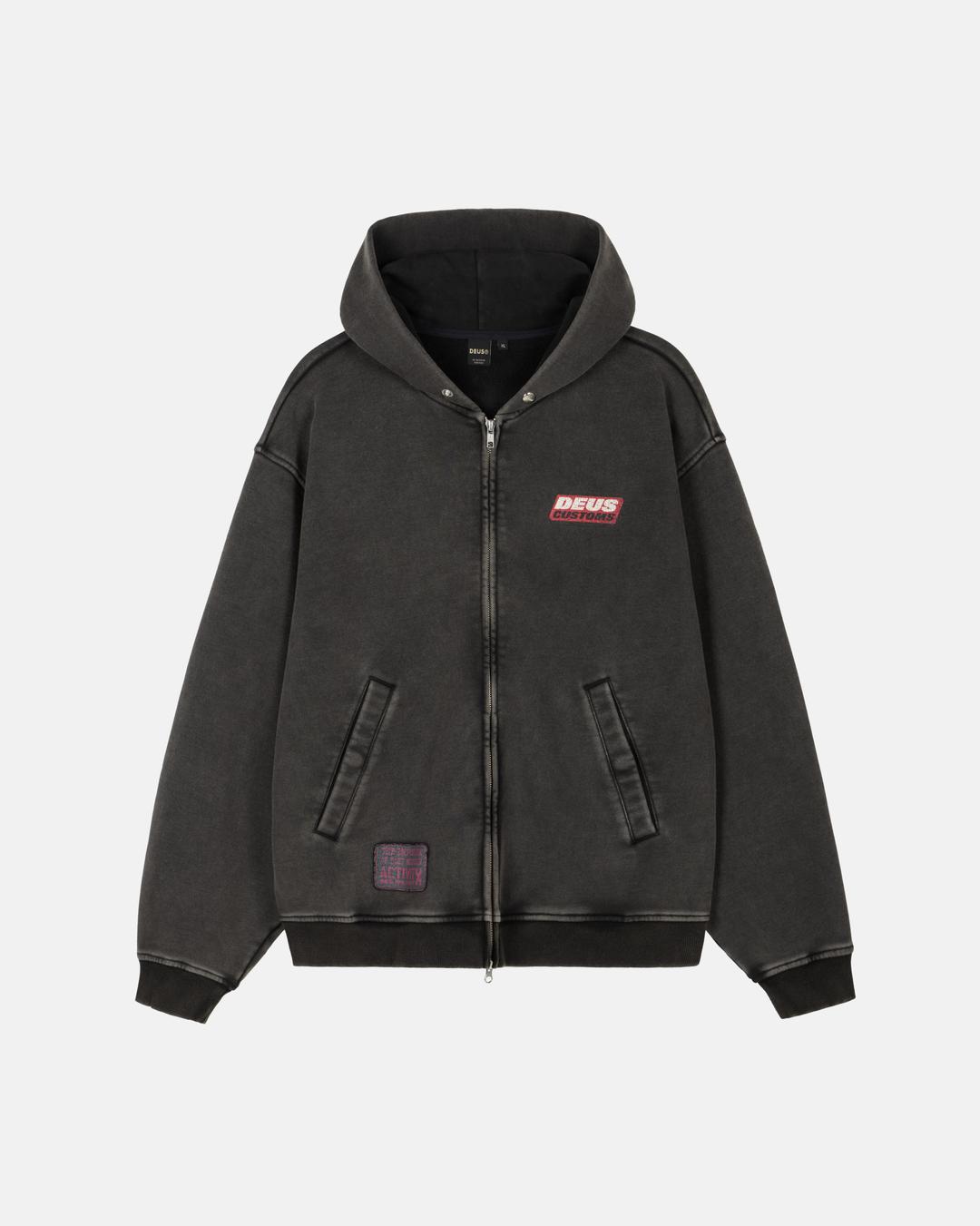 Graphic Hoodie Zipup_Charcoal