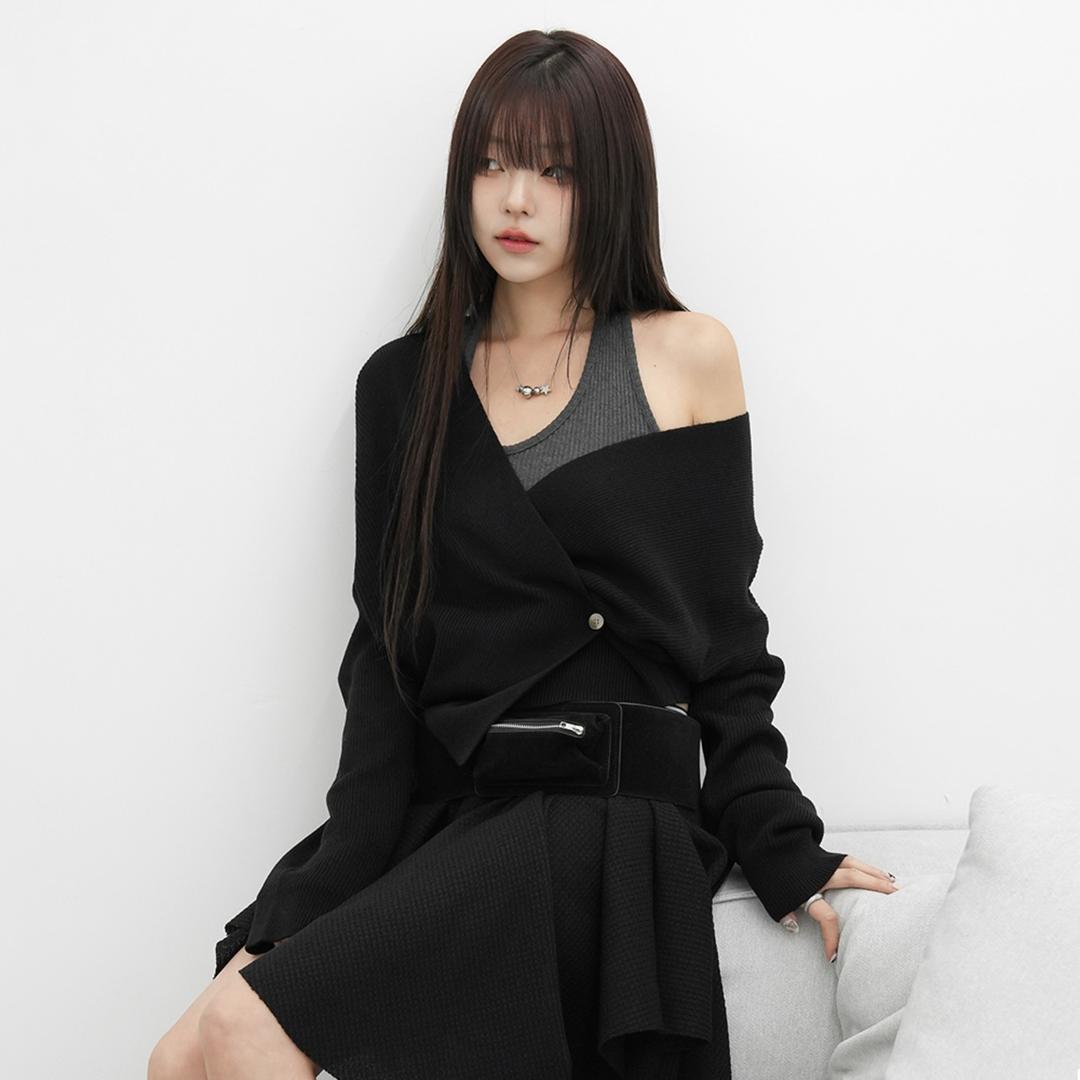 유베 랩 니트가디건