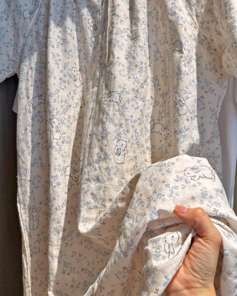 라운래빗 반팔 원피스 파자마 잠옷