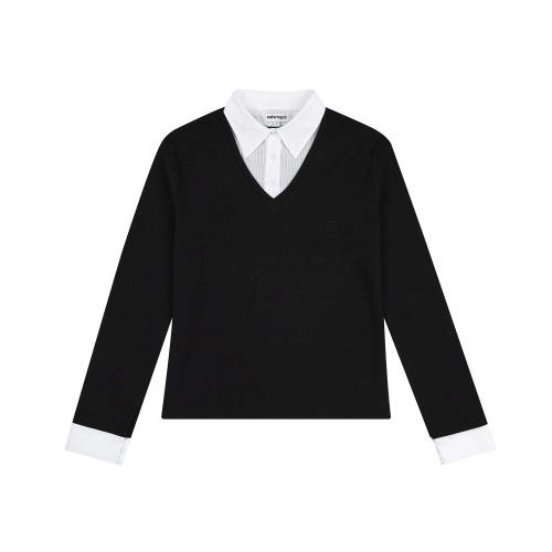 1/2 ROUX BASE SCHOOL SHIRTS SLEEVE (BLACK/WHITE)