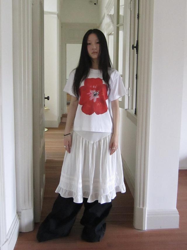 ang:project Stand Pleats Ruffle Skirt (2color)