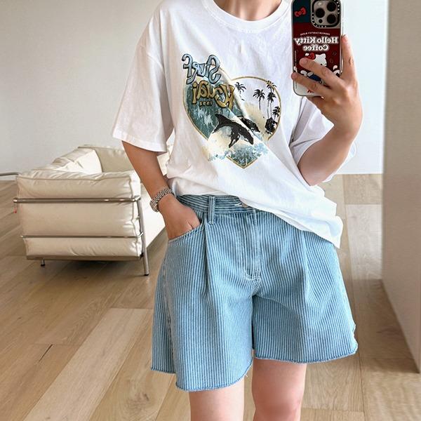 프리핀데님하프팬츠(S/M/L/XL)