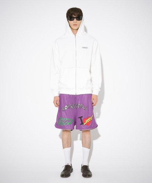 SILVER CUBIC LOGO ZIP UP HOODY (WHITE)