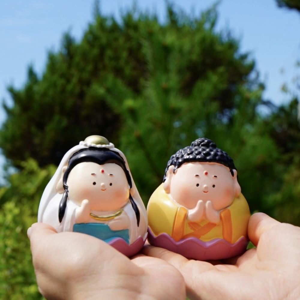 귀여운 동글동글 관세음 보살 부처님 불상 관음 부처 상 동상 인테리어