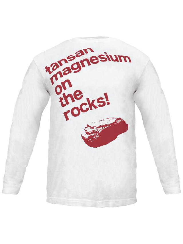 On The Rocks! L/S Tee in White/Red