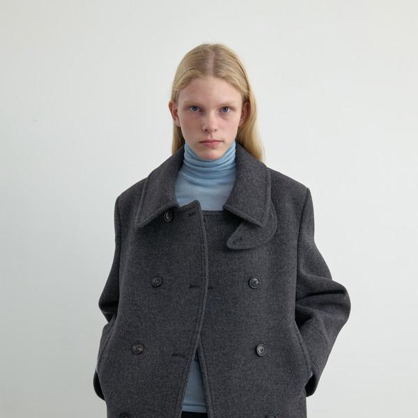 [EXCLUSIVE] REFINED PEA COAT _ DARK MELANGE GREY