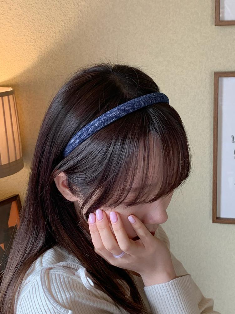 델리 데님 진청 흑청 포인트 헤어밴드 머리띠 (2 color)