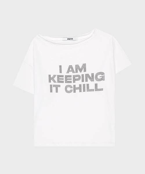 HOTFIX ONE-SHOULDER UNBALANCE T-SHIRT-WHITE