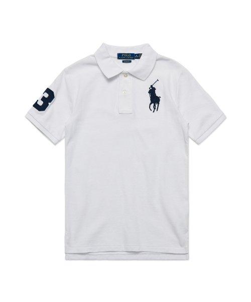 남아 8세~18세 빅 포니 코튼 메시 폴로 - 화이트