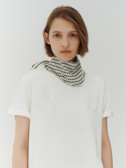 JOSHUA LOVER SILKET T-SHIRT - CREAM WHITE