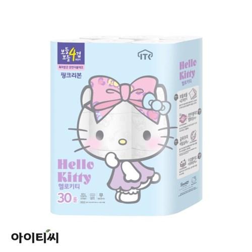 헬로키티 4겹 핑크리본 화장지(20m) 30롤