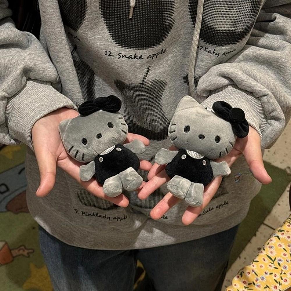 띠끄룸 헬로키티 그레이 에디션 키링 귀여운 인형 열쇠고리