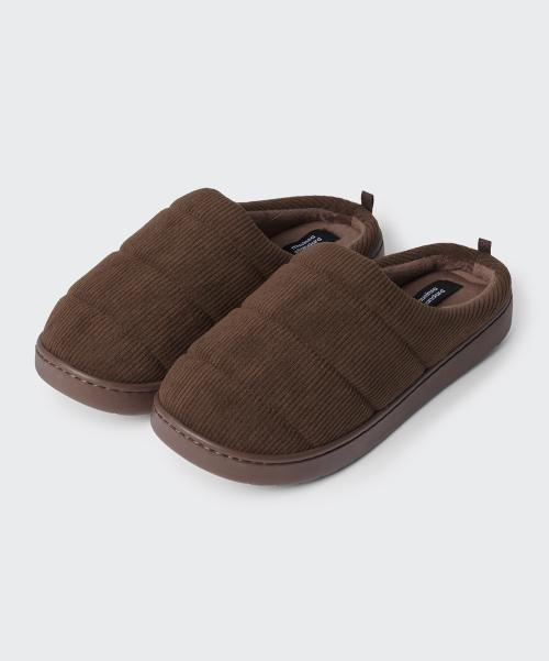 코듀로이 패딩 뮬 [브라운]