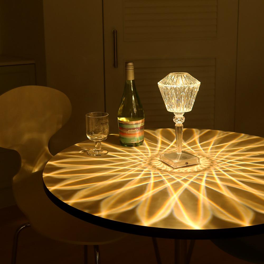 크리스탈 투명 램프 무드등 충전식 휴대용 무선 감성캠핑 집들이선물