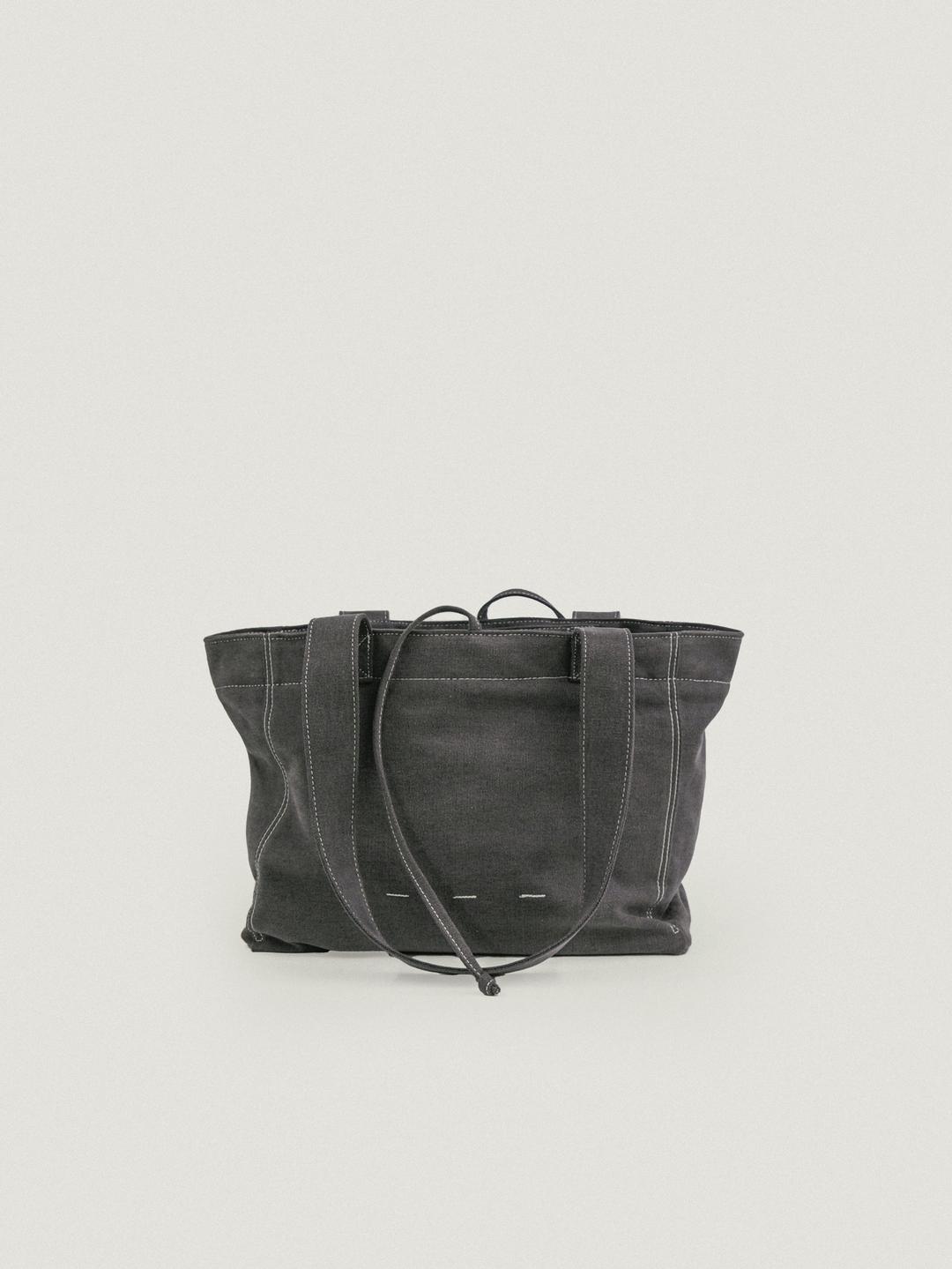 VINTAGE CANVAS BAG - CHARCOAL GREY