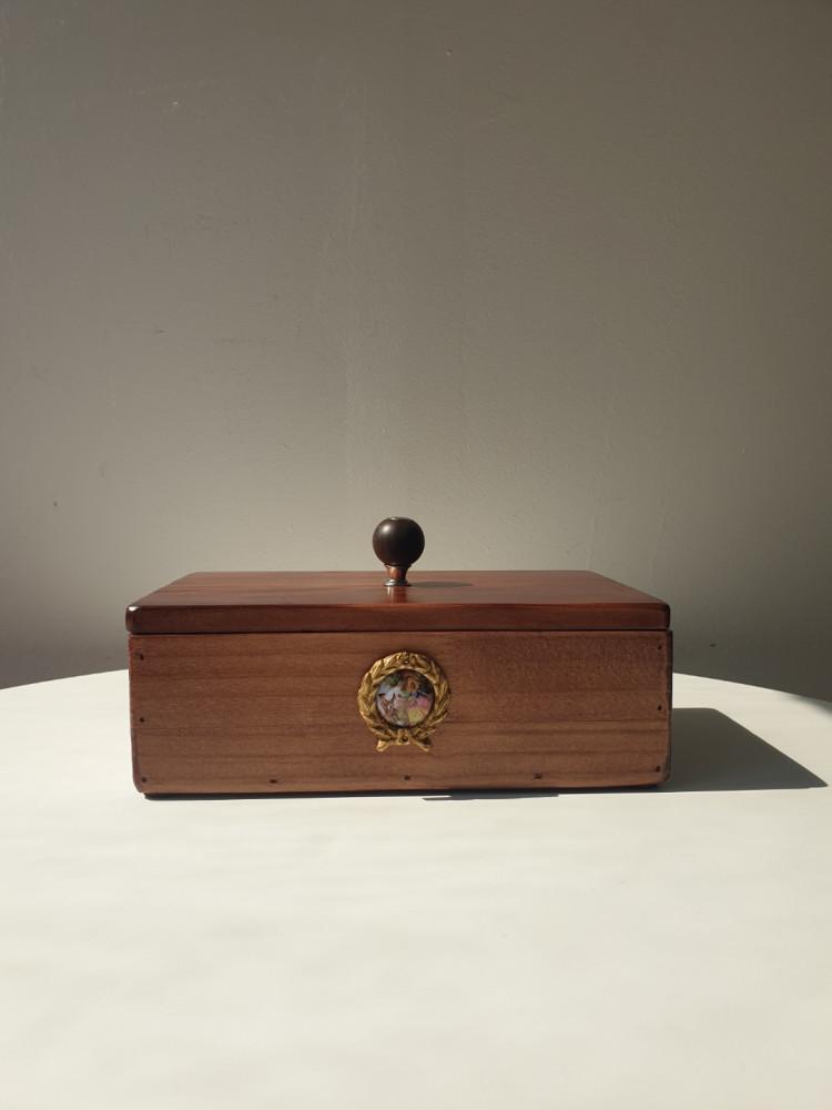 핸드메이드 롱 우드 원목 보석함 수납함 엔틱 앤틱 빈티지 소품 소품샵