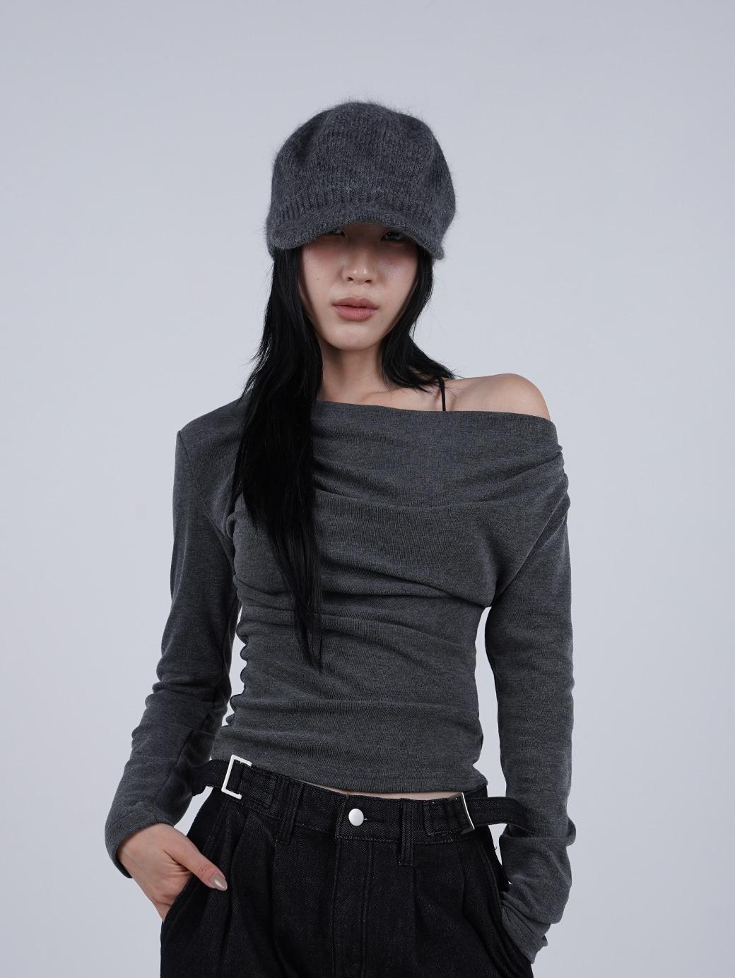 럽미 알디 드레이프 긴팔티 (기모)