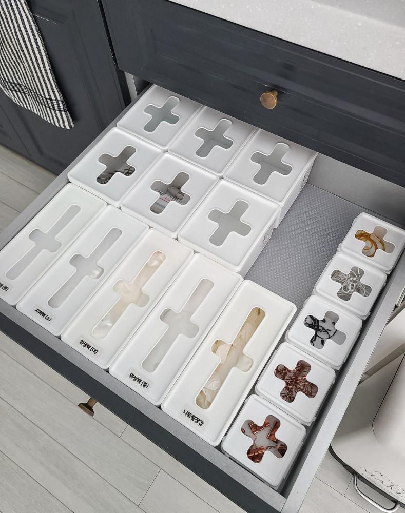 싱크대 서랍 정리 주방 비닐봉투 정리함 소품정리