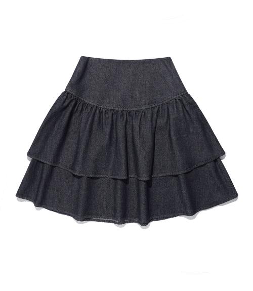 LOWRISE SHIRRING DENIM SKIRT_INDIGO(NG2FFFD190A)
