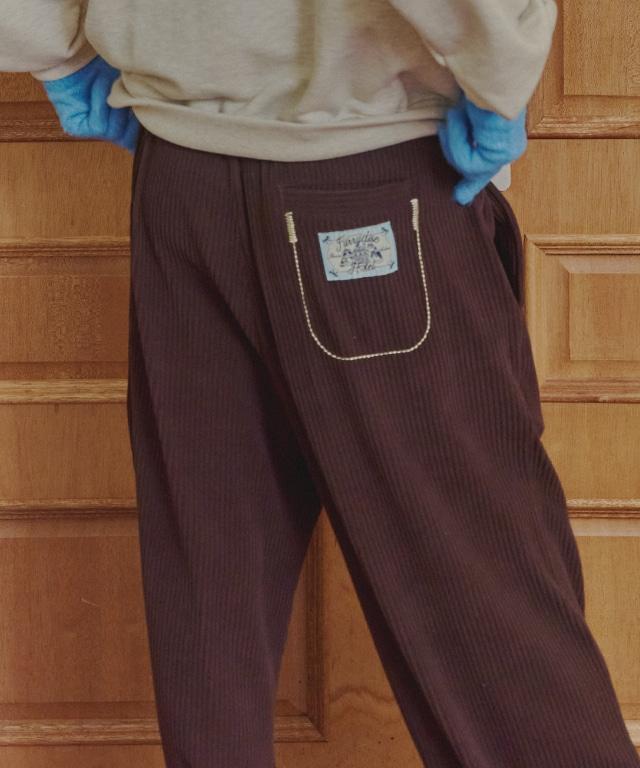 STITCH CORDUROY TRACK PANTS BROWN