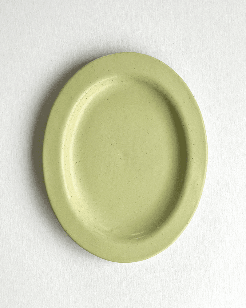 Oval flat plate round (light green)