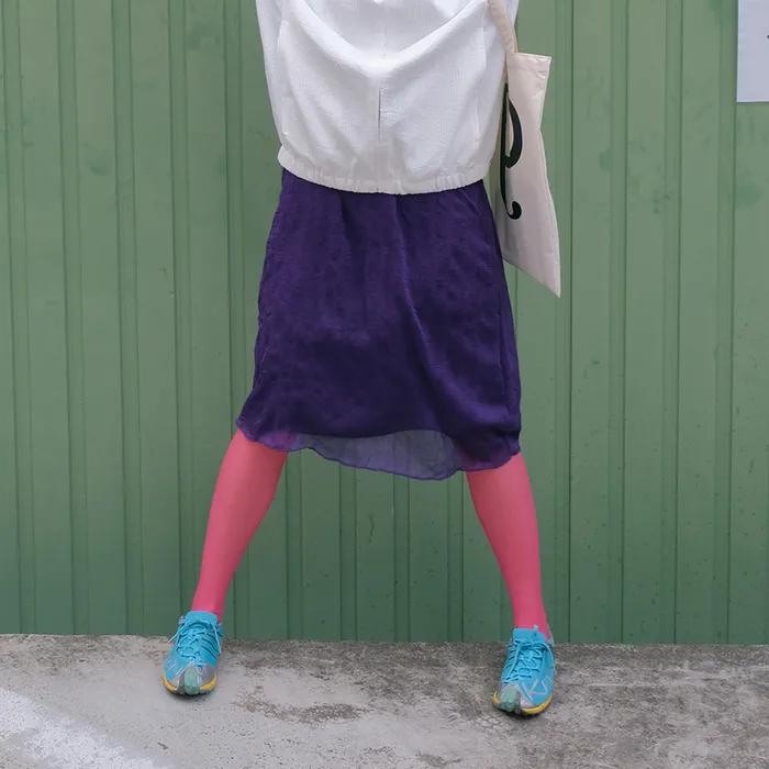 SHEER LAYERED SKIRT GRAPE