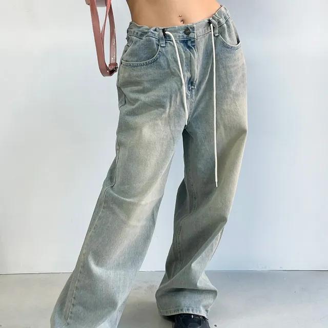 kenny string  wide denim pants