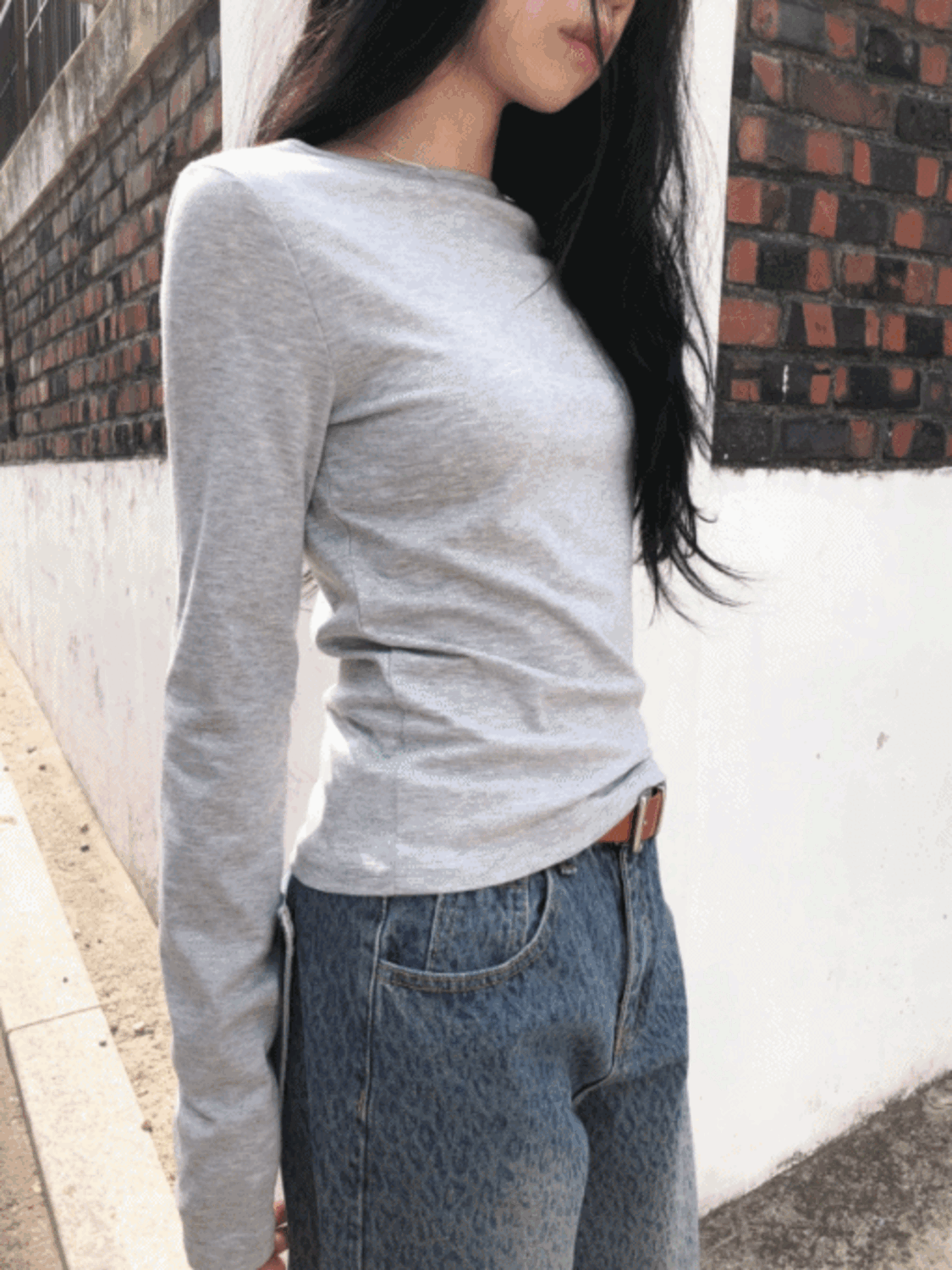 basic lip-neck T-shirt (5color) / 베이직 립넥 티셔츠