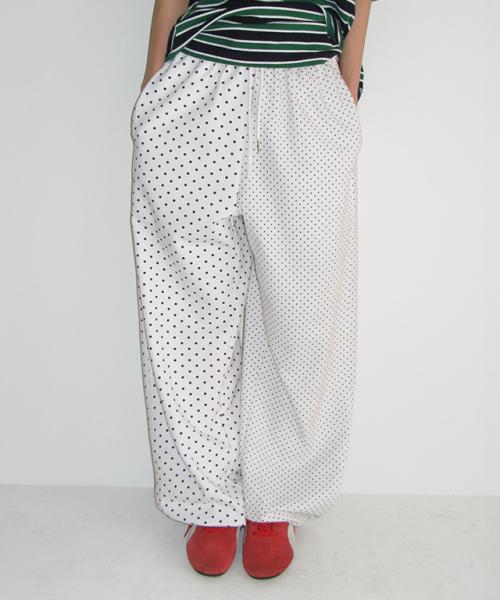 MINI LOGO SWEAT JOGGER PANTS WHITE DOT
