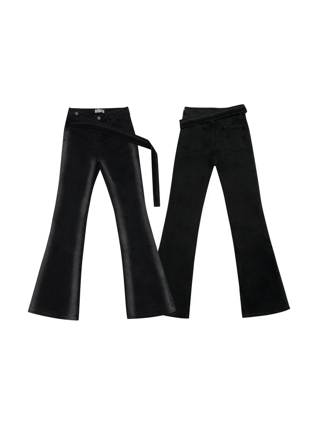 Side washed boot-cut jeans