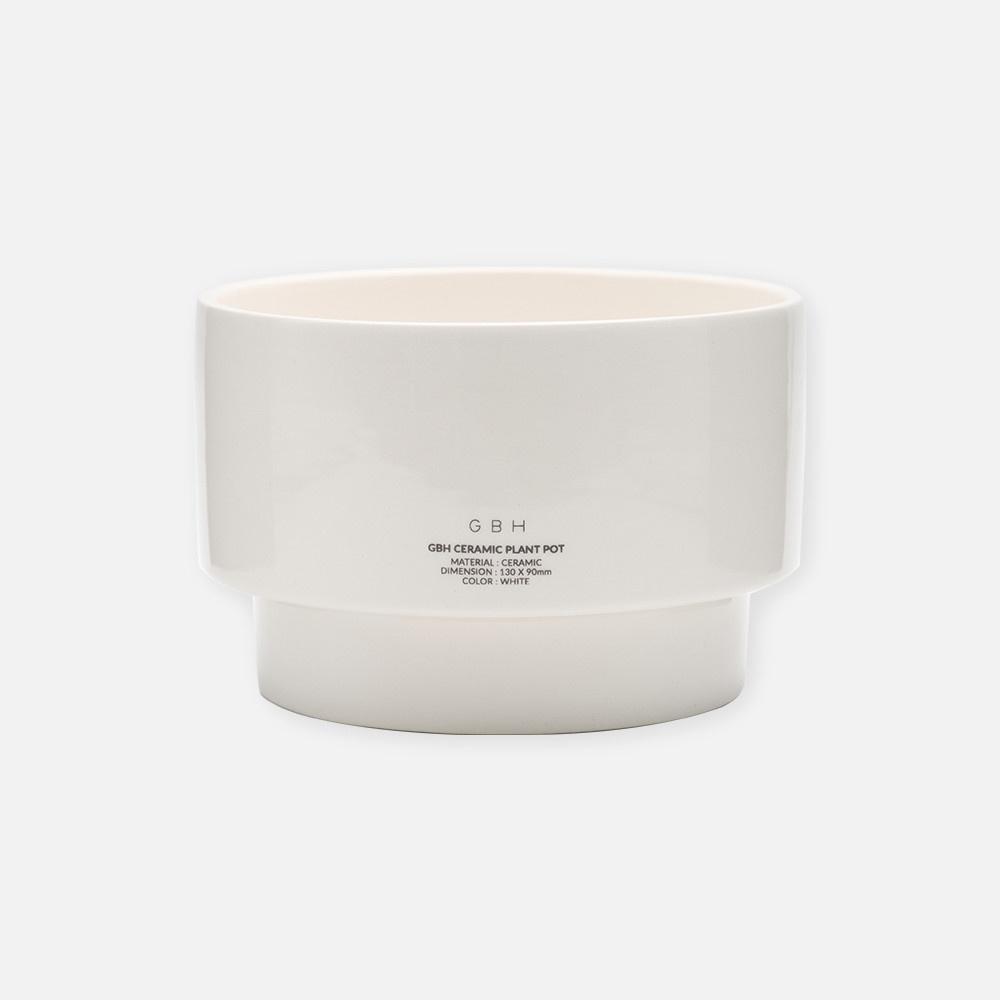 CERAMIC PLANT POT WHITE