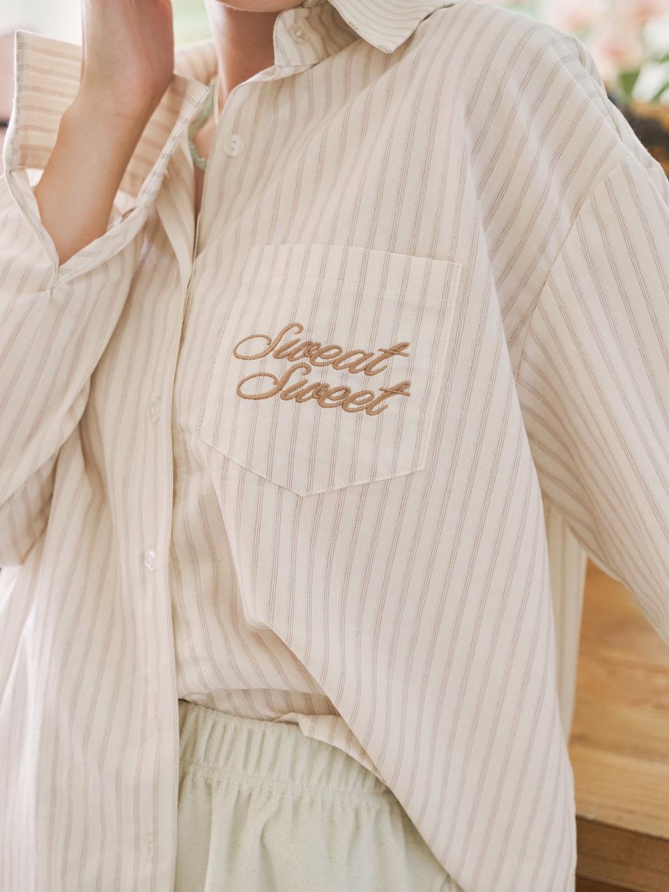 Stripe Vacance Shirts - Brown